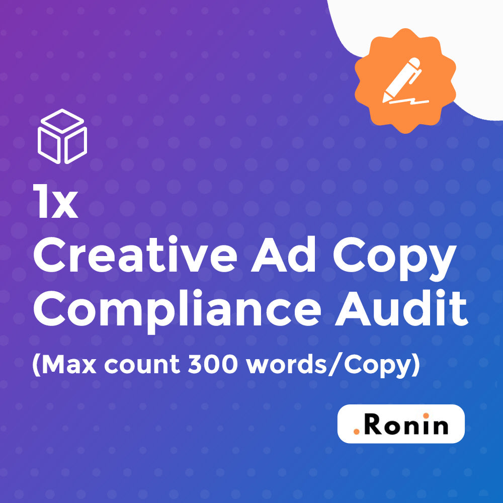 1 x Creative Ad Copy - (Max count 300 words/Copy)
